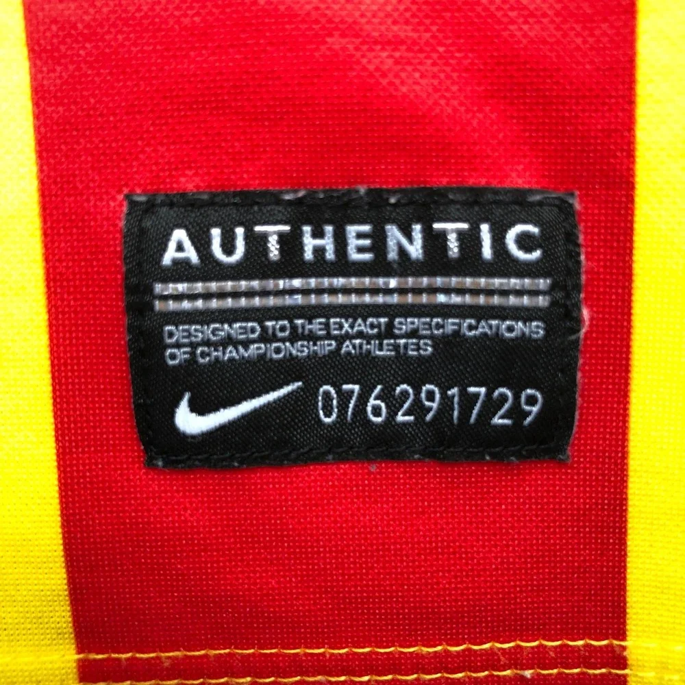 Nike FC Barcelona 2013-14 Away Jersey Mens Large Red Yellow Senyera 532826-701